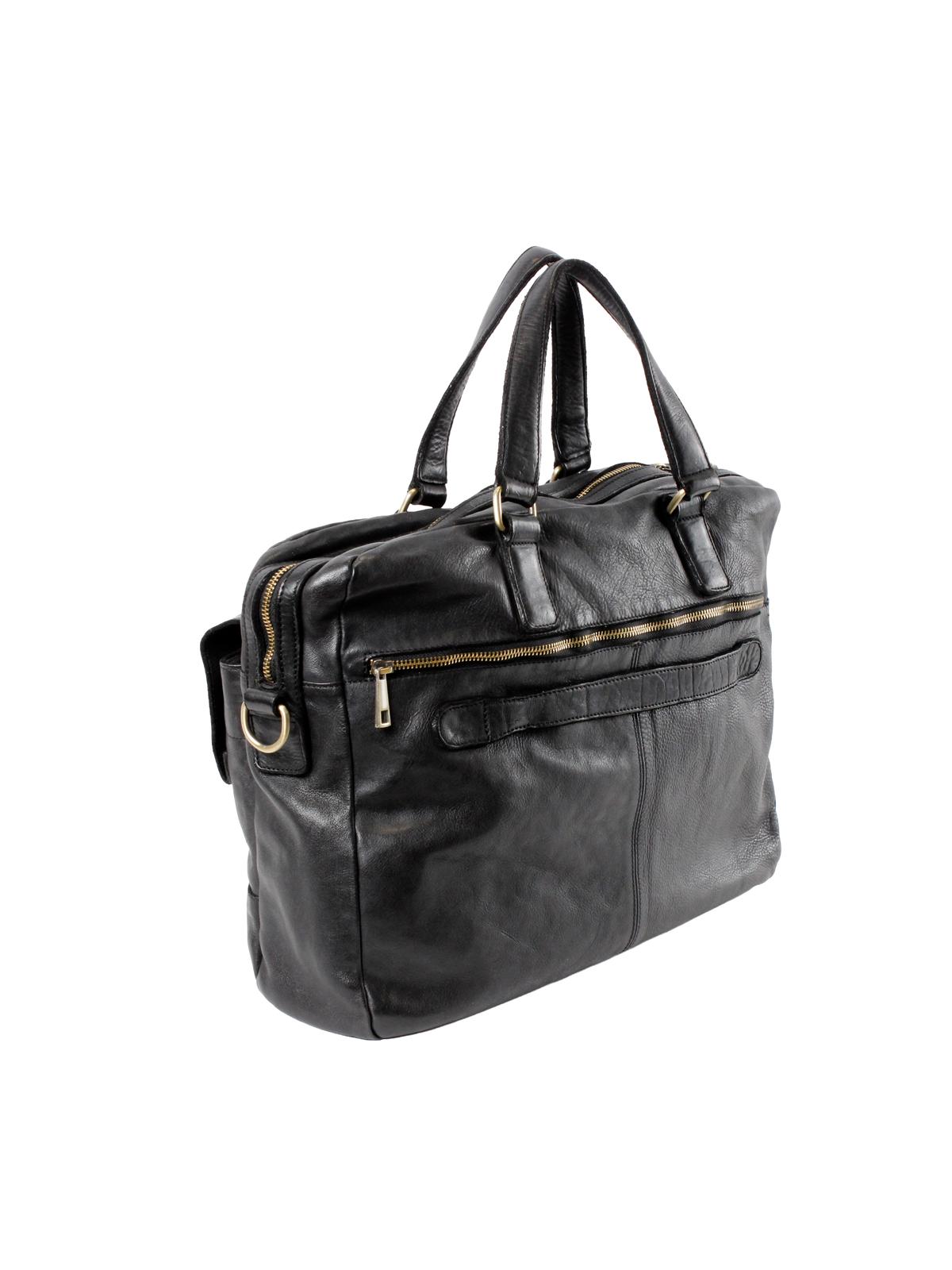 Schwarze Business Tasche im Vintage-Stil