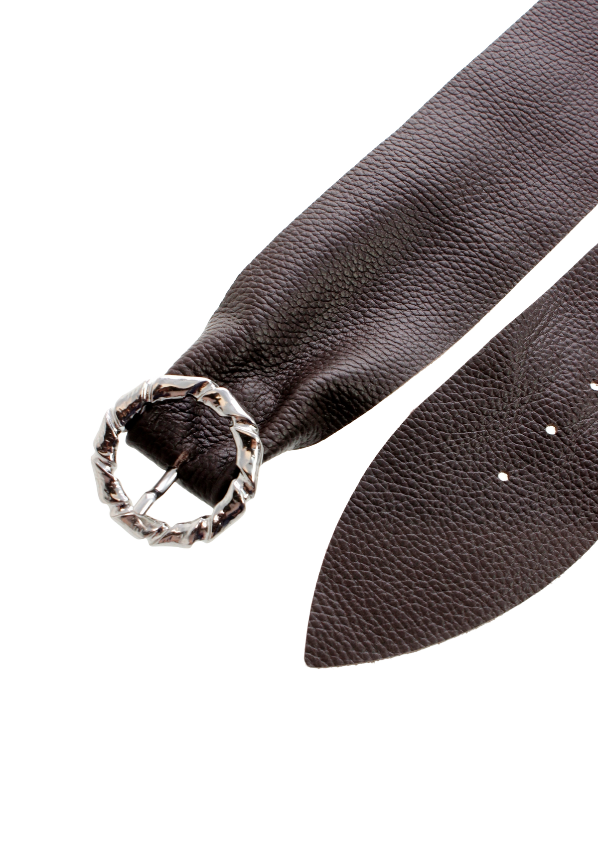 Waist belt / brown / silver