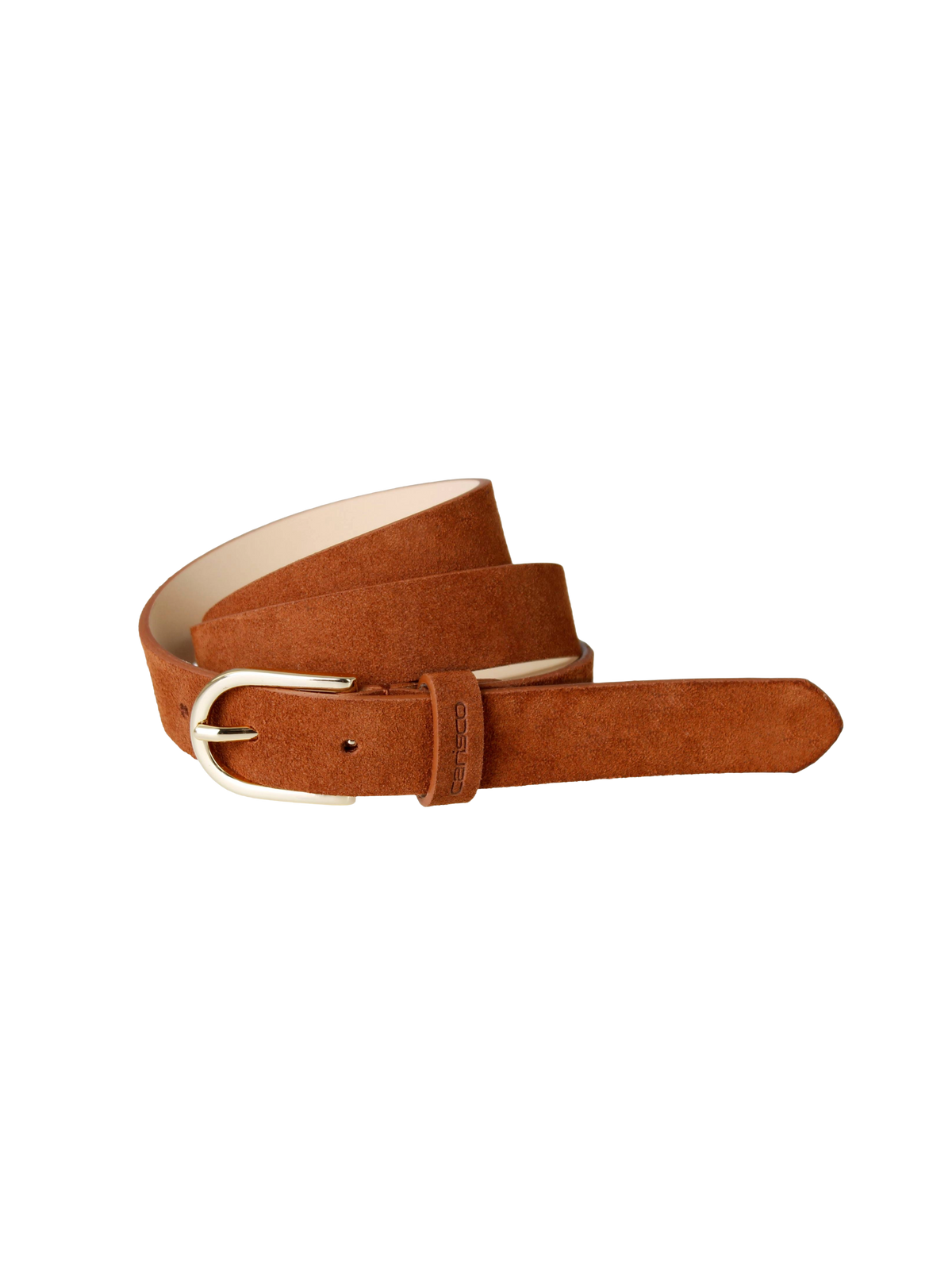 Damen Suede Gürtel Cognac