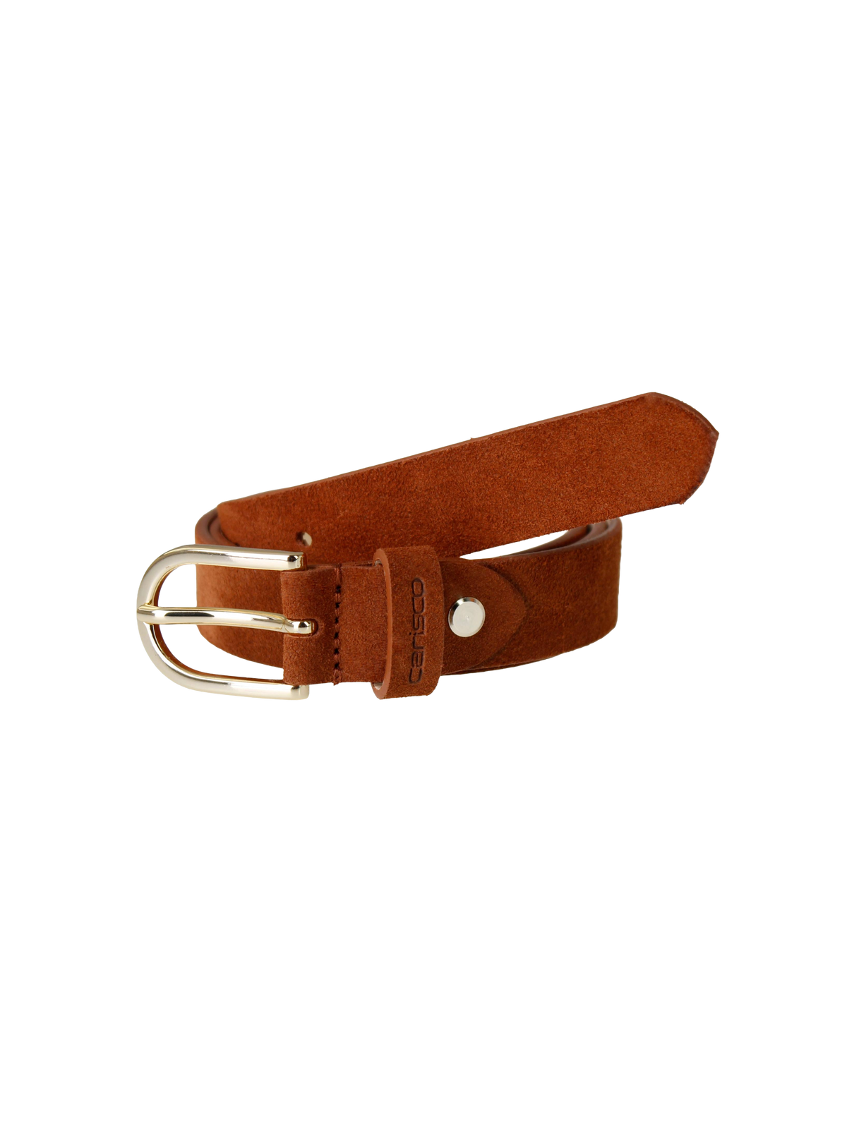 Damen Suede Gürtel Cognac
