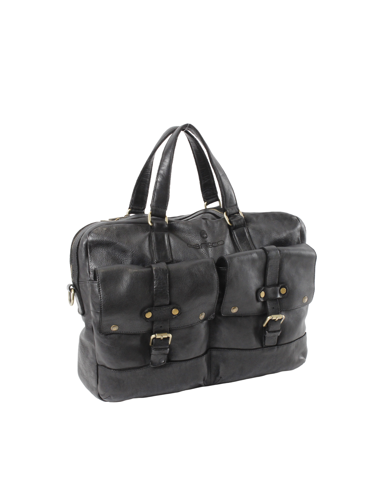 Schwarze Business Tasche im Vintage-Stil